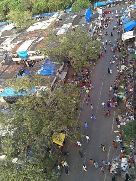 An arial view of part of the Dharavi Slum
