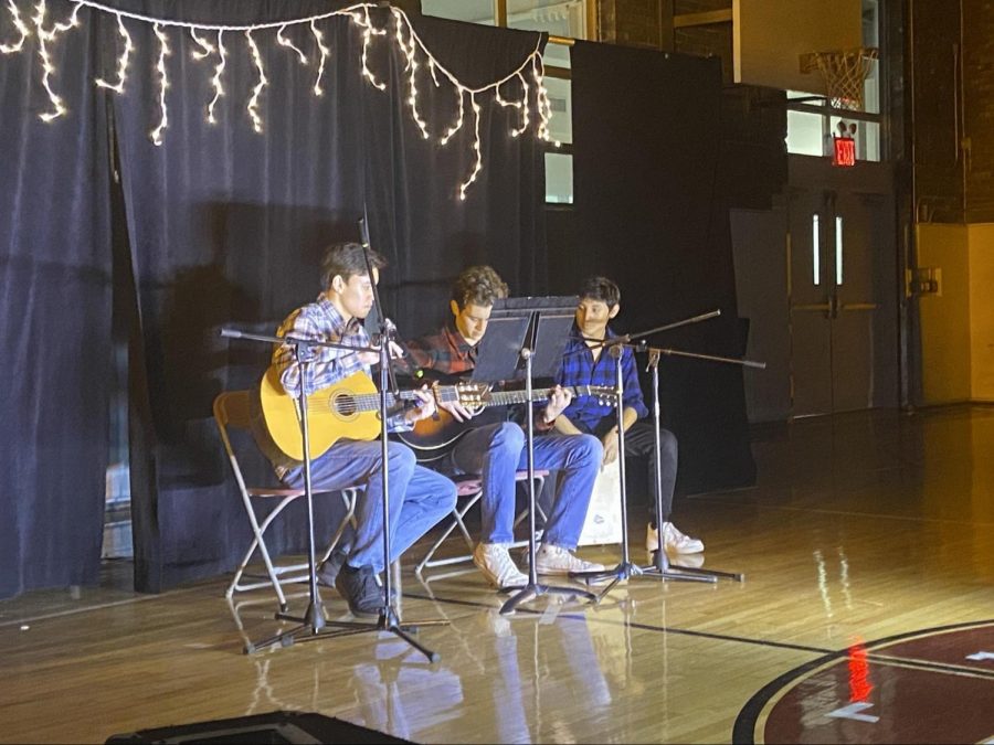 Sean C. ‘21, Oliver S. ‘21, and Antonio D. ‘21 performing Take Me Home, Country Roads
