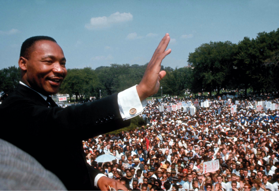 Martin Luther King Jr. giving his “I Have a Dream” speech at the March on Washington in 1963.